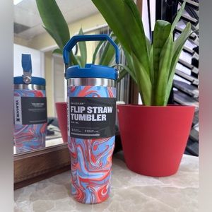 NWT STANLEY Iceflow Pool Swirl Tie Dye Flip Straw Tumbler 30oz!